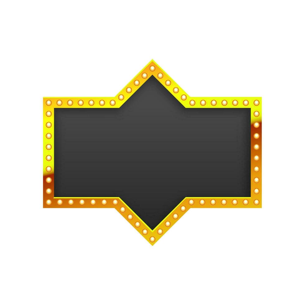 Glossy retro lights decorated frame. vector