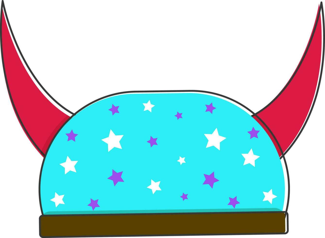 cuerno sombrero decorado con estrellas para fiesta concepto en carnaval. vector