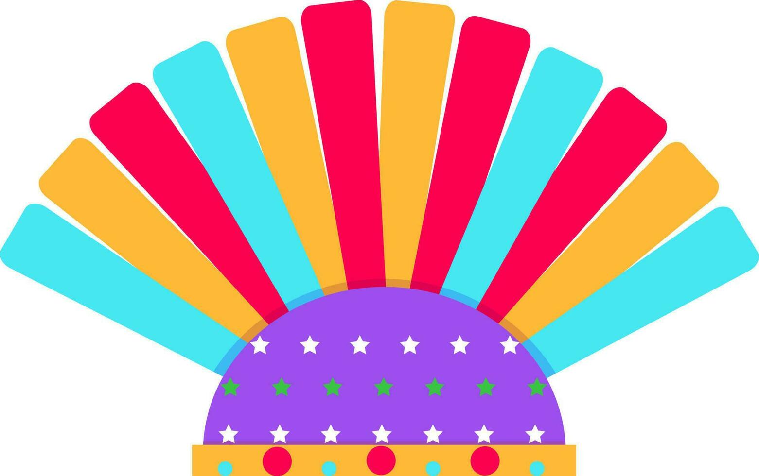 Illustration of colorful paper fan. vector