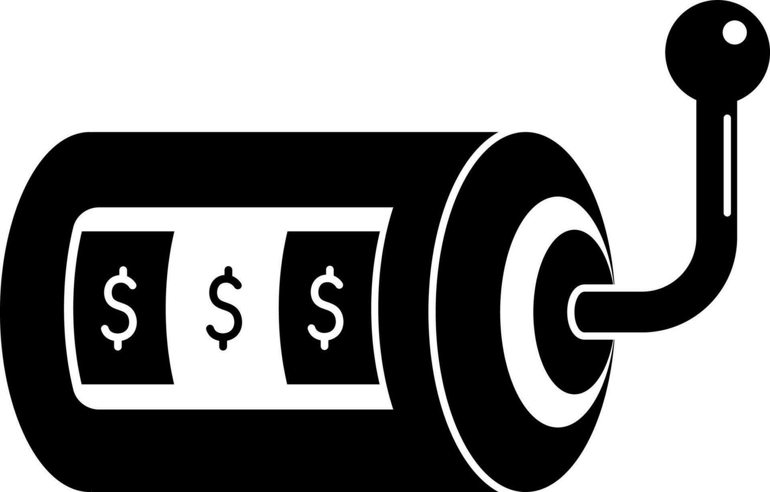 Vector illustration of slot machine glyph icon.