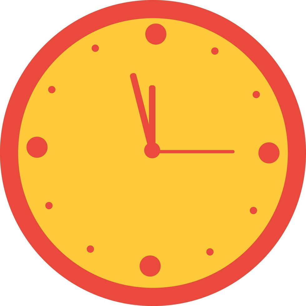 Dots decorated wall clock. vector