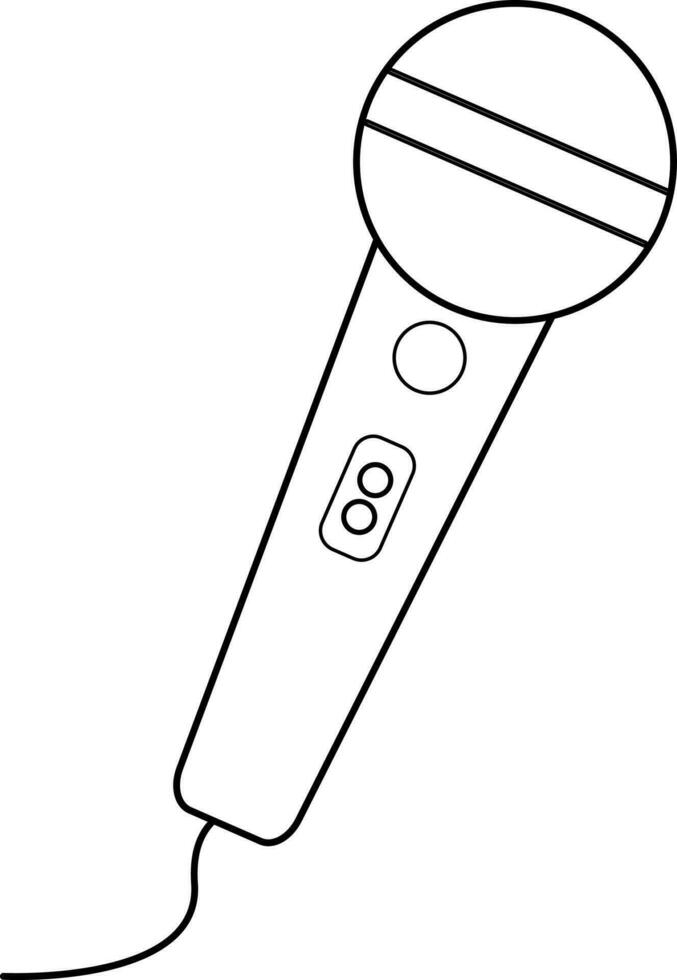 Line art microphone on background. vector