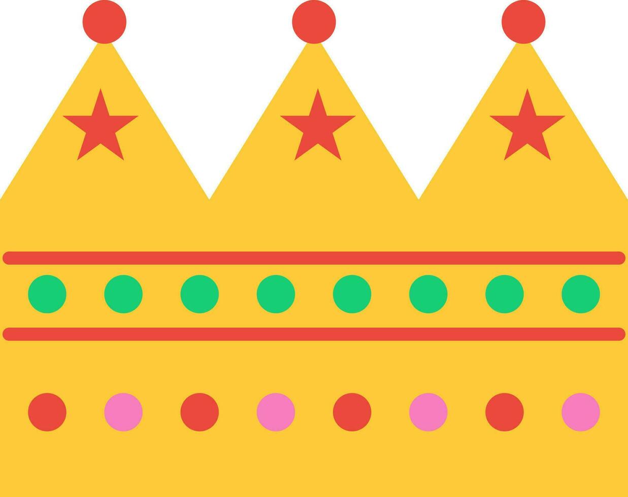 Stars decorated crown in flat style. vector