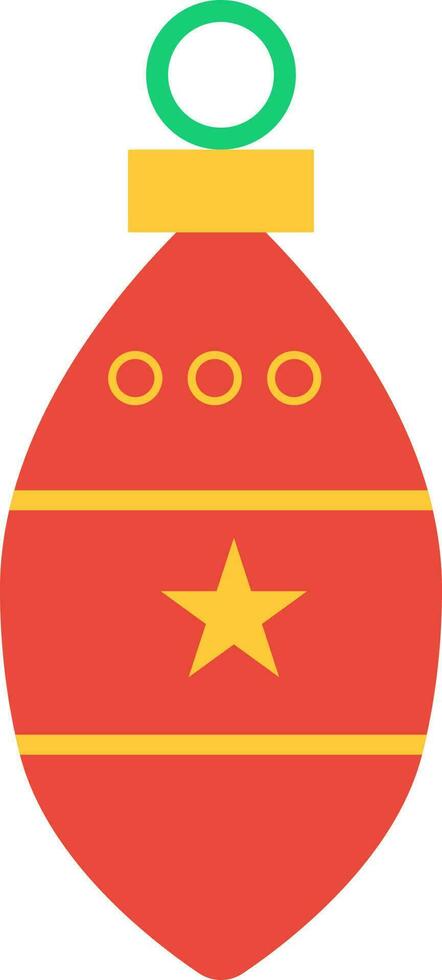 Yellow stars decorated red ball. vector