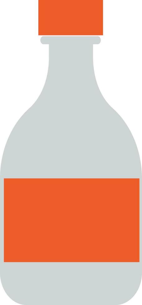 Flat bottle icon in orange color. vector