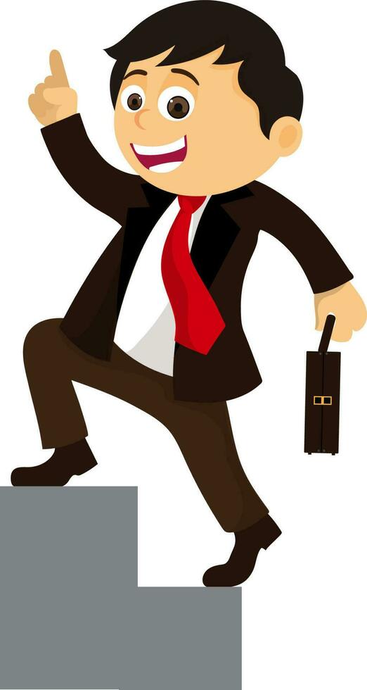 Businessman on success stairs. vector