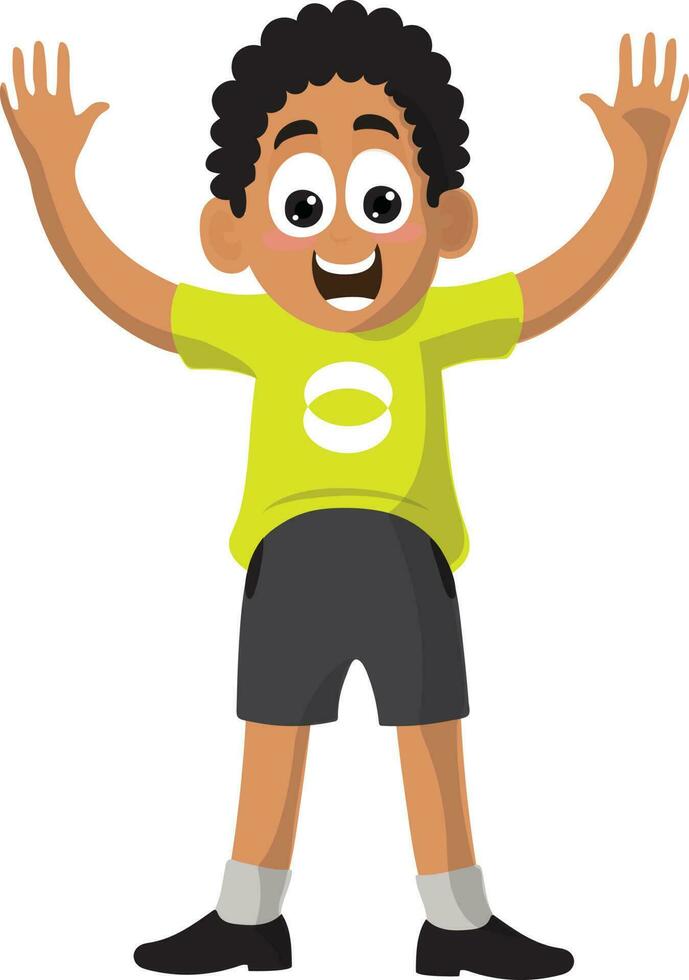 Cartoon character of happy boy. vector