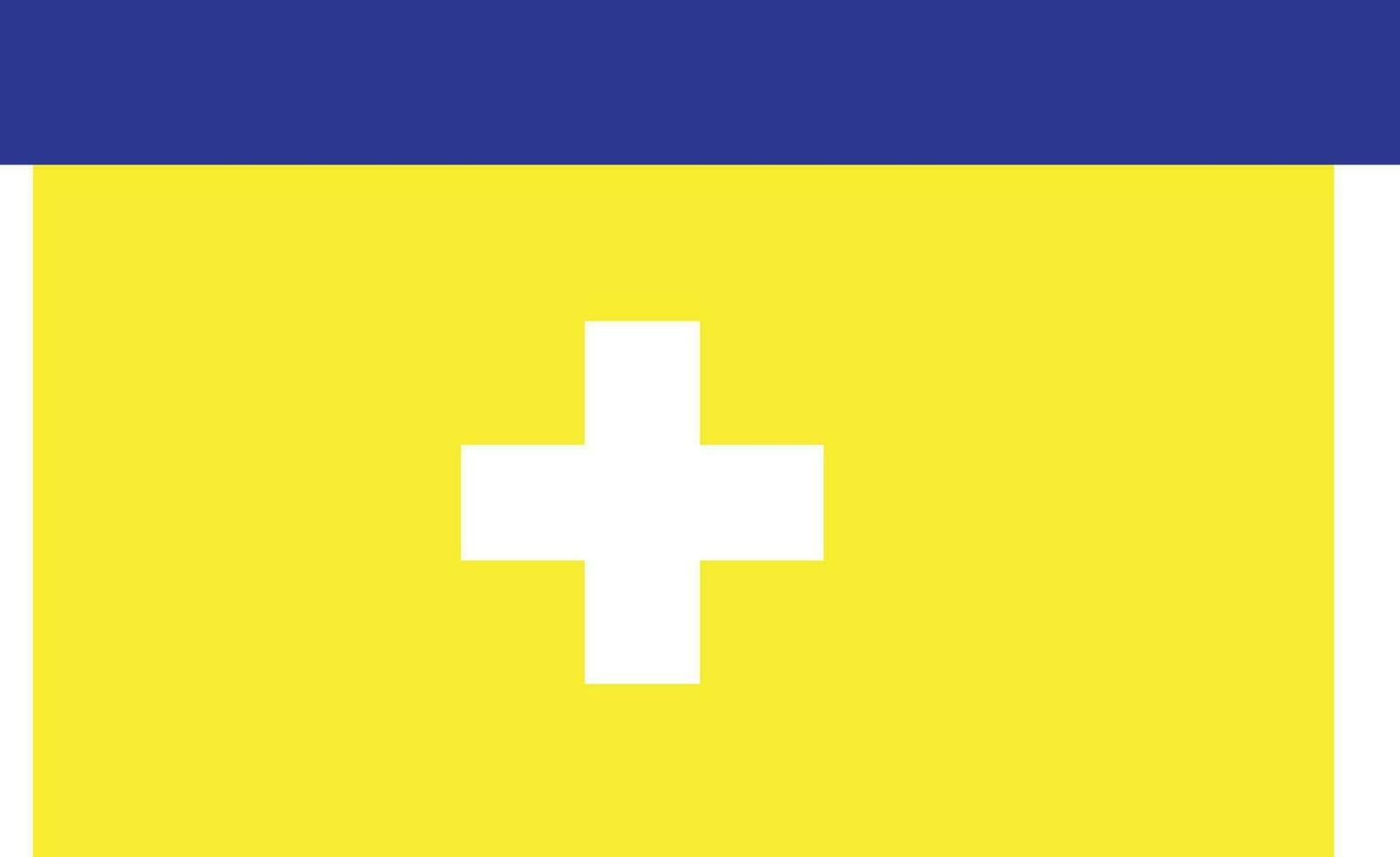 First aid box in yellow and blue color. vector