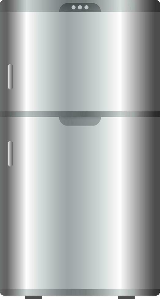 Realistic refrigerator in gray color. vector