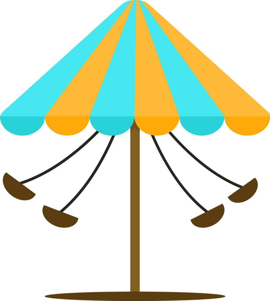 Illustration of merry-go-round or carousel. vector