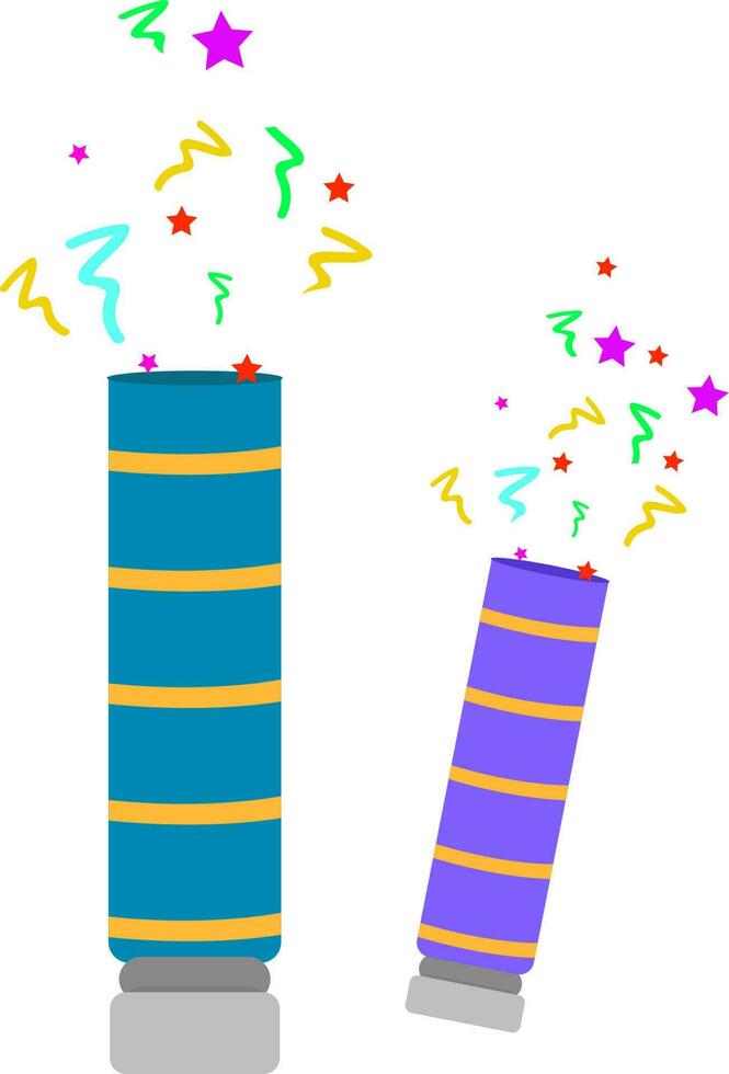 Illustration of party poppers. vector