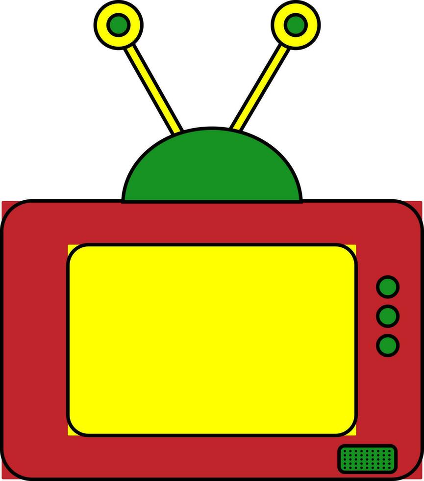 Isolated old tv screen in flat style. vector