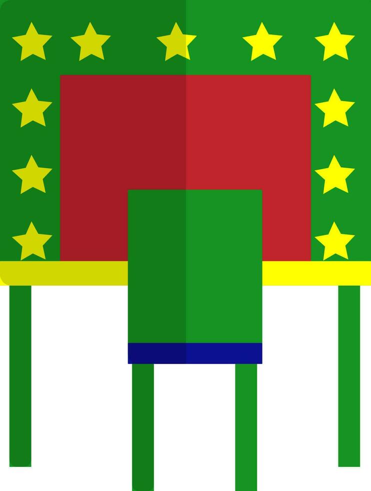 Star decorated cinema video screen with chair. vector