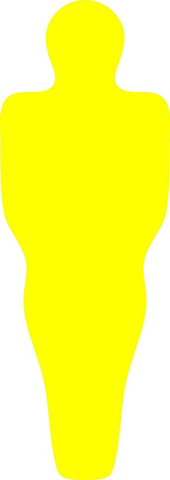 Isolated faceless man in yellow color. vector