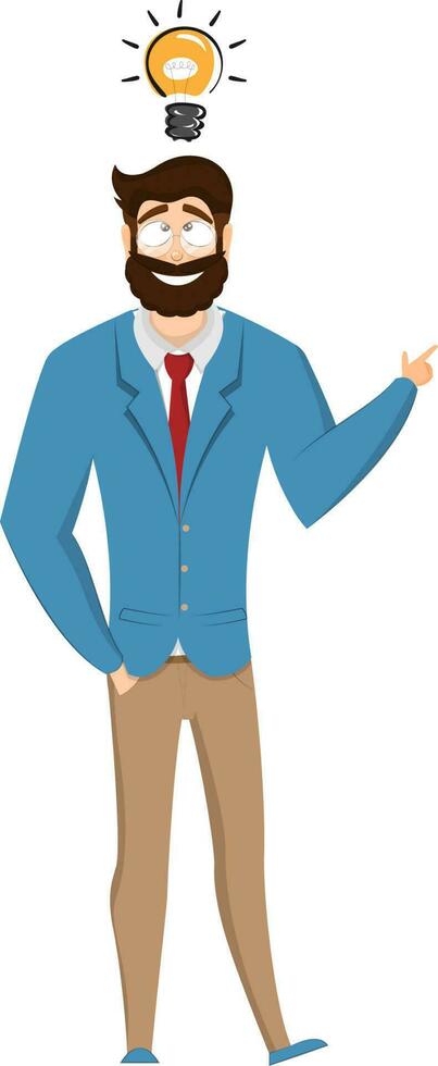 Young funny man having an idea. Expression concept. vector