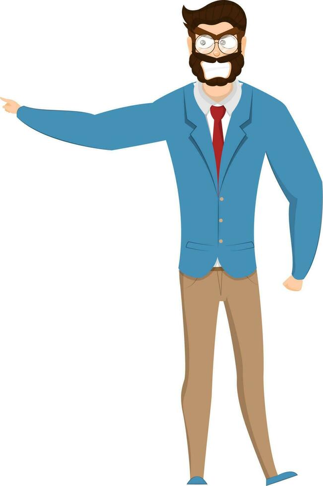 Vector illustration of happy young man character wearing formal dress.