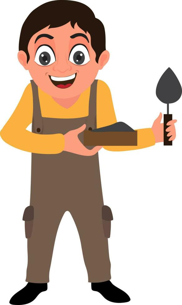 Cartoon character of construction worker. vector