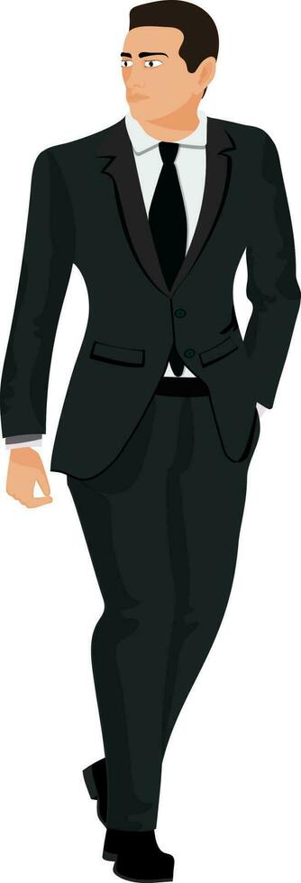 Handsome Businessman character in stylish pose. vector