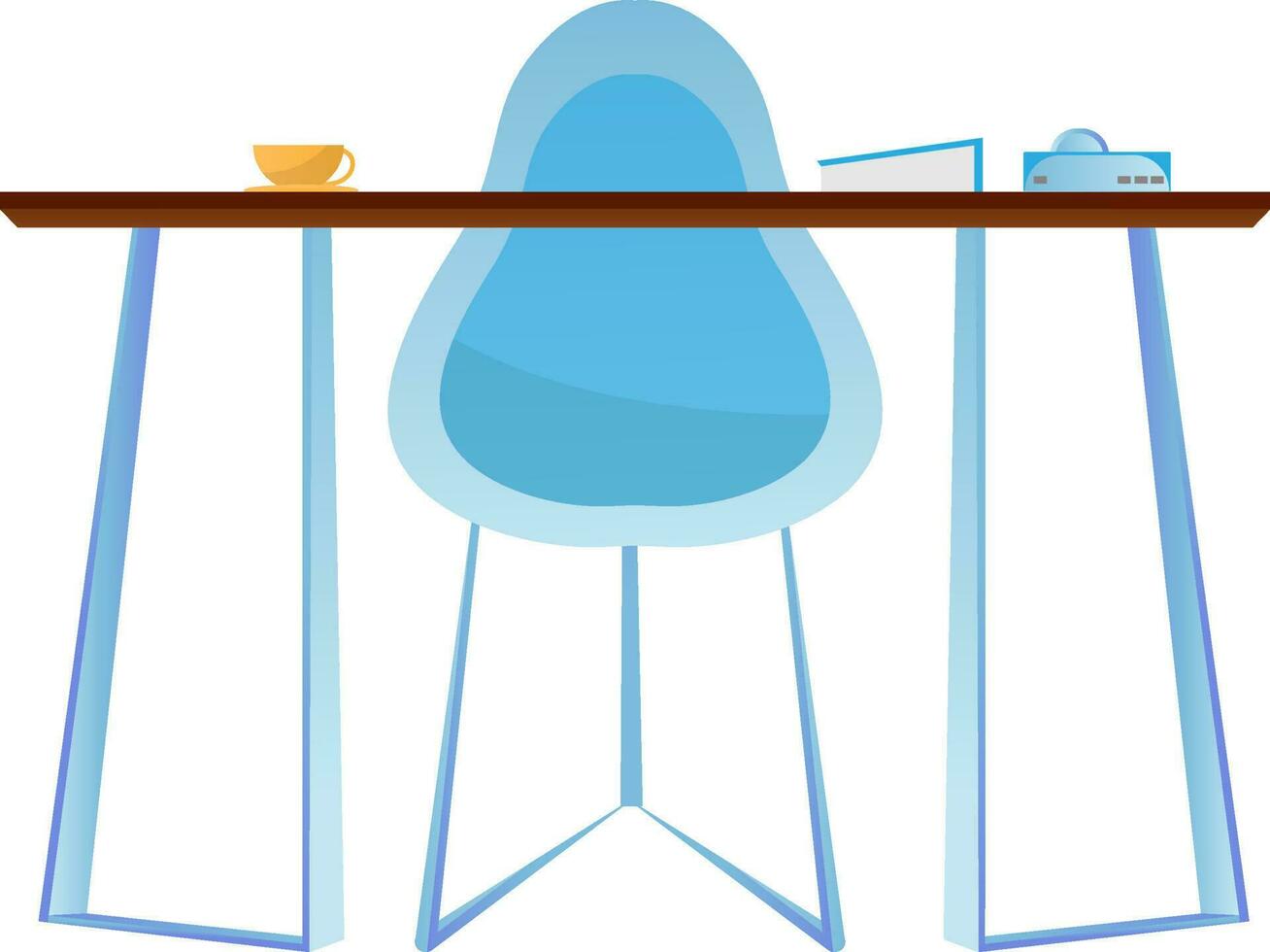 Empty workplace, desk and chair on workspace office element. vector