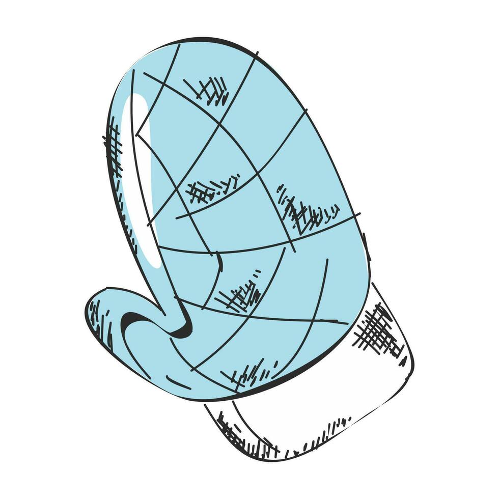 Vector illustration of baking hand glove element.