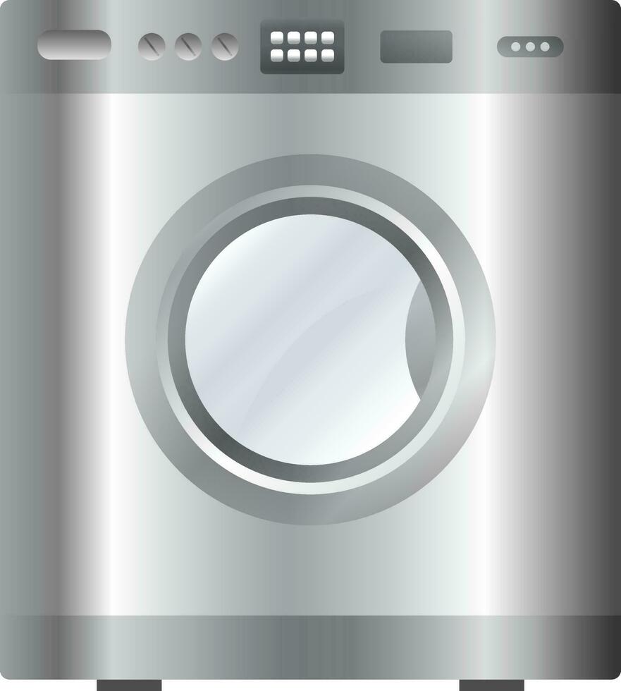 Grey washing machine in 3d style. vector