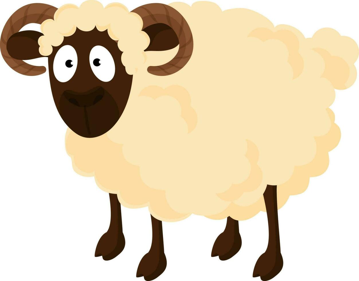 Illustration of Sheep animal on white background for Muslim Festival concept. vector