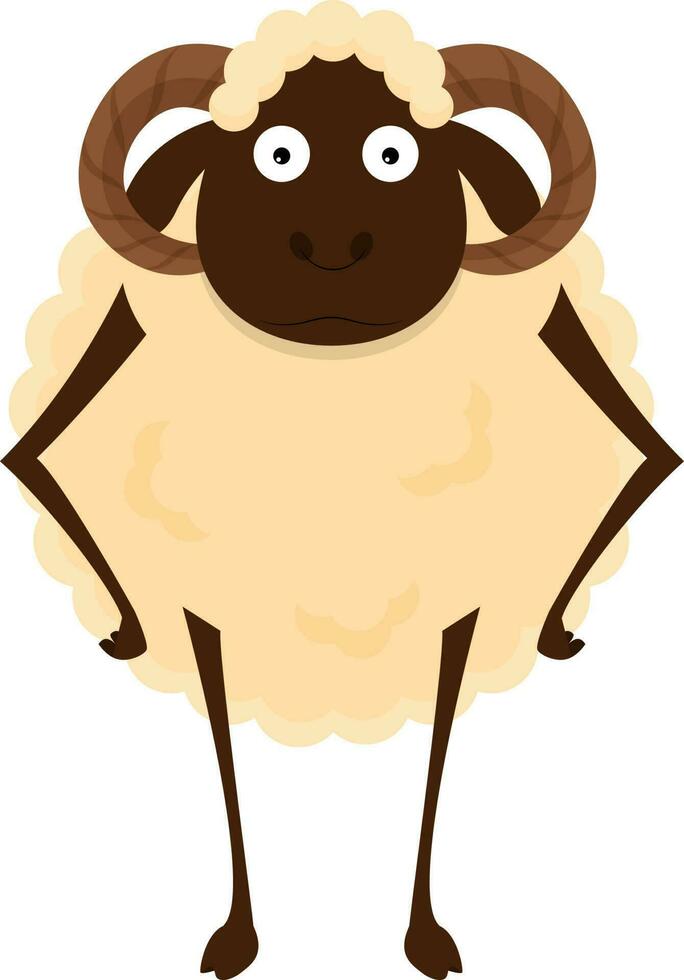 Illustration of Sheep animal on white background for Muslim Festival concept. vector
