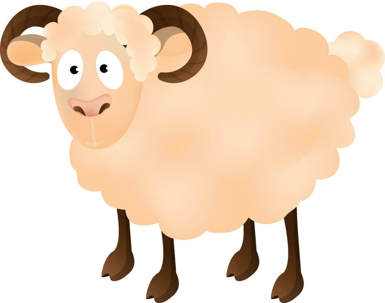 Illustration of Sheep animal on white background for Muslim Festival concept. vector