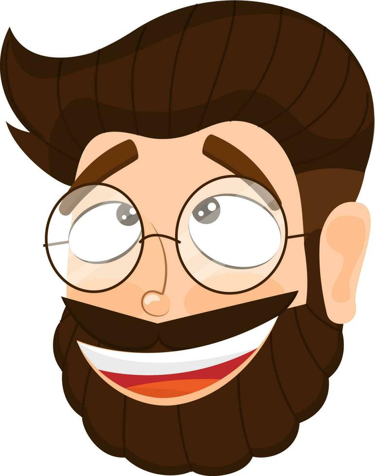 Character cartoon of happy man wearing eyeglasses. vector
