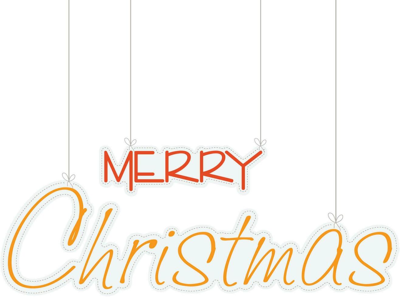 colgando papel texto alegre Navidad para celebracion. vector