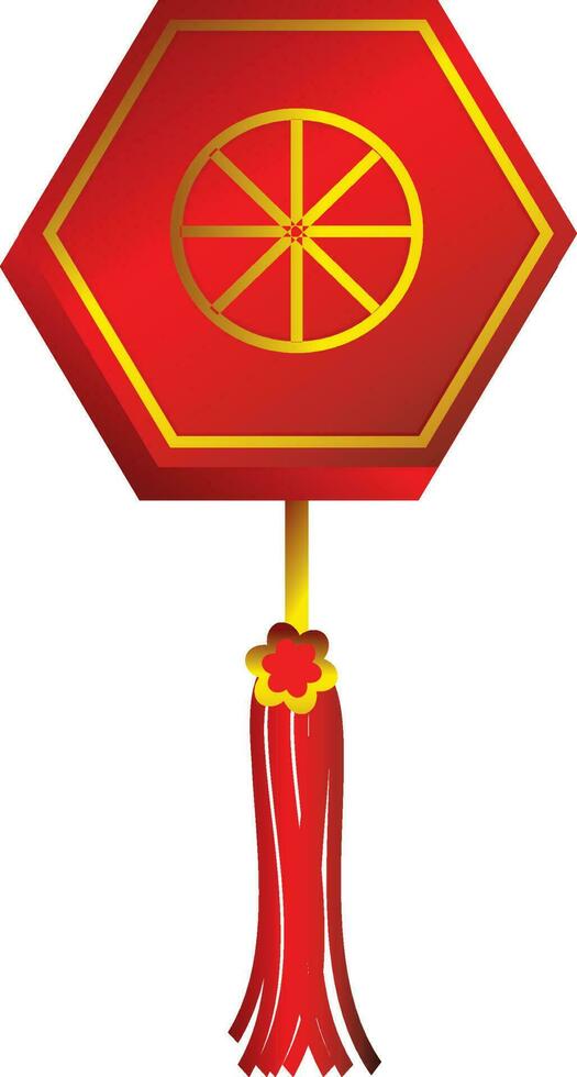 Red and gloden hanging Kandil. vector