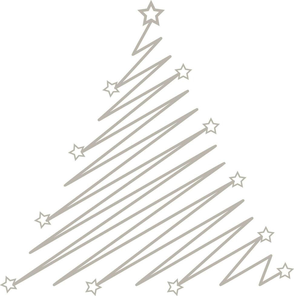 Creative Christmas tree with stars. vector