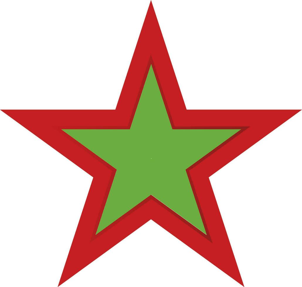 Red and green color star icon. vector