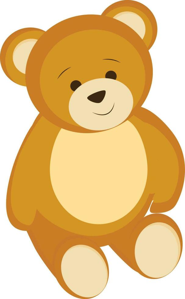 Cute teddy bear in brown color. vector