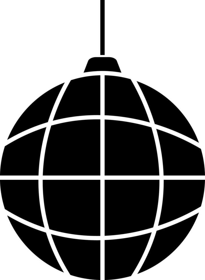 negro y blanco Navidad pelota icono en plano estilo. vector