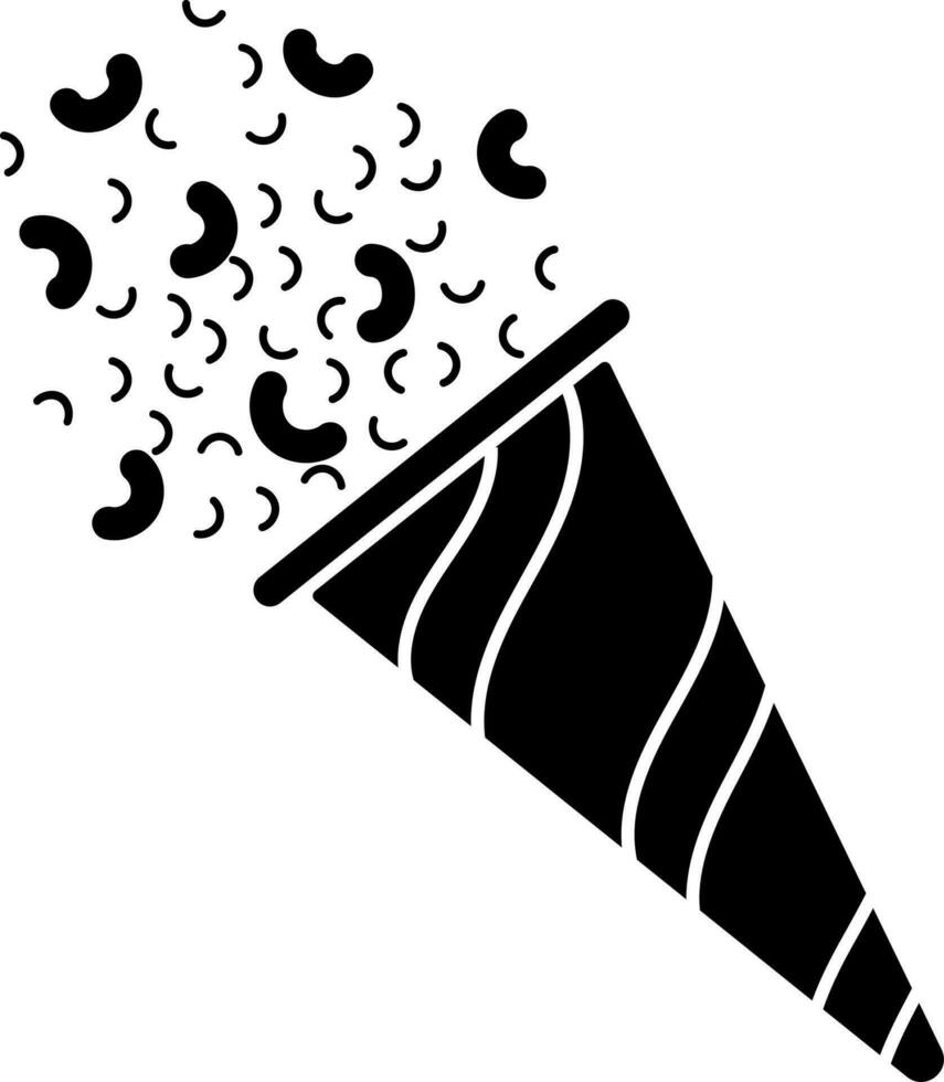 Black and White party propper icon in flat style. vector