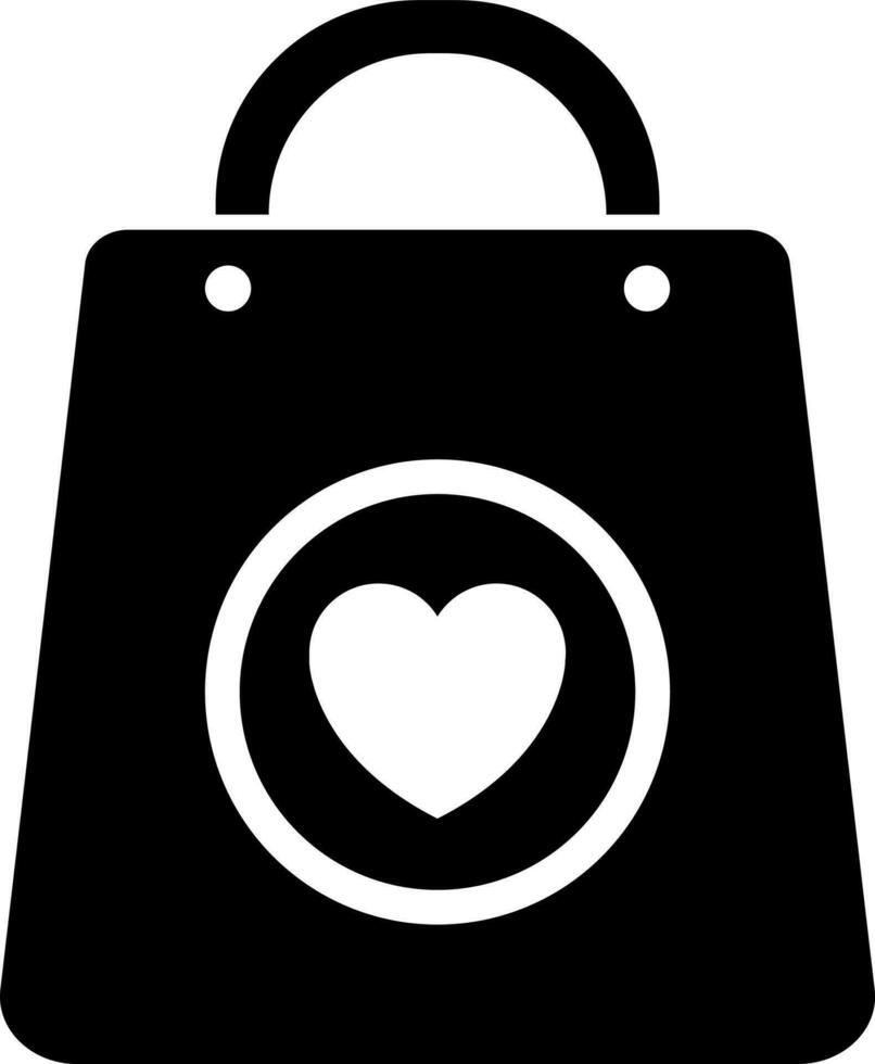 Isolated shopping bag icon in Black and White color. vector