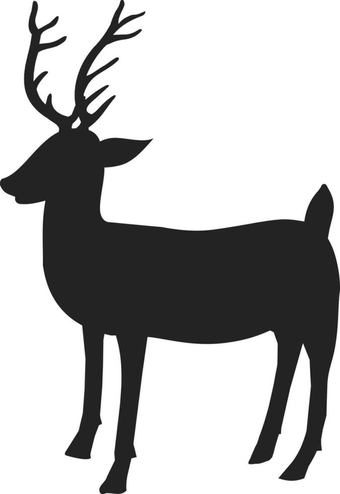 Silhouette of reindeer icon. vector