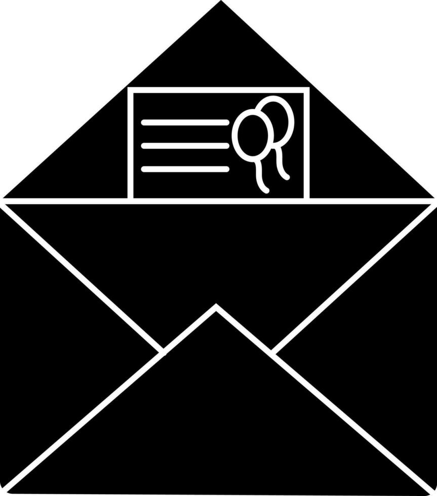 Black and White birthday card icon in flat style. vector