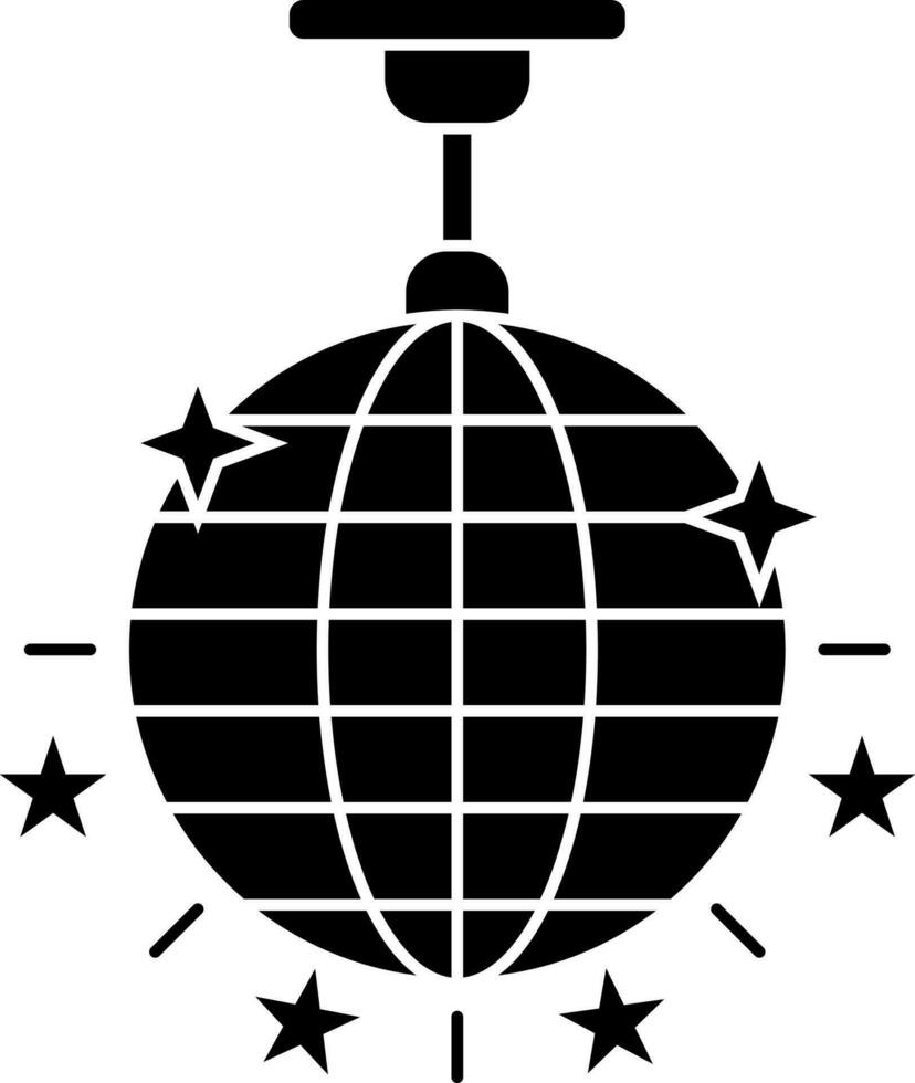 Disco or party ball icon in Black and White color. vector