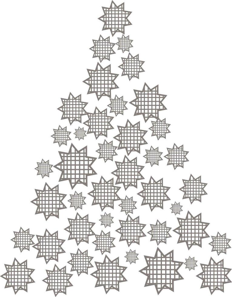 Christmas tree made by stars. vector