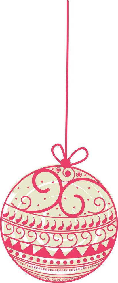 Pink color Christmas ball icon. vector