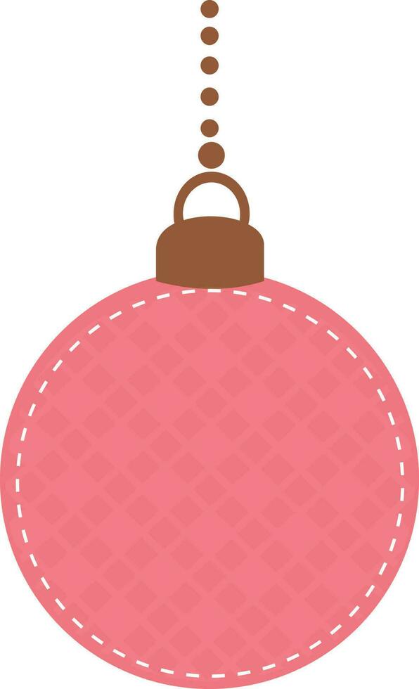 Pink color Christmas ball icon. vector