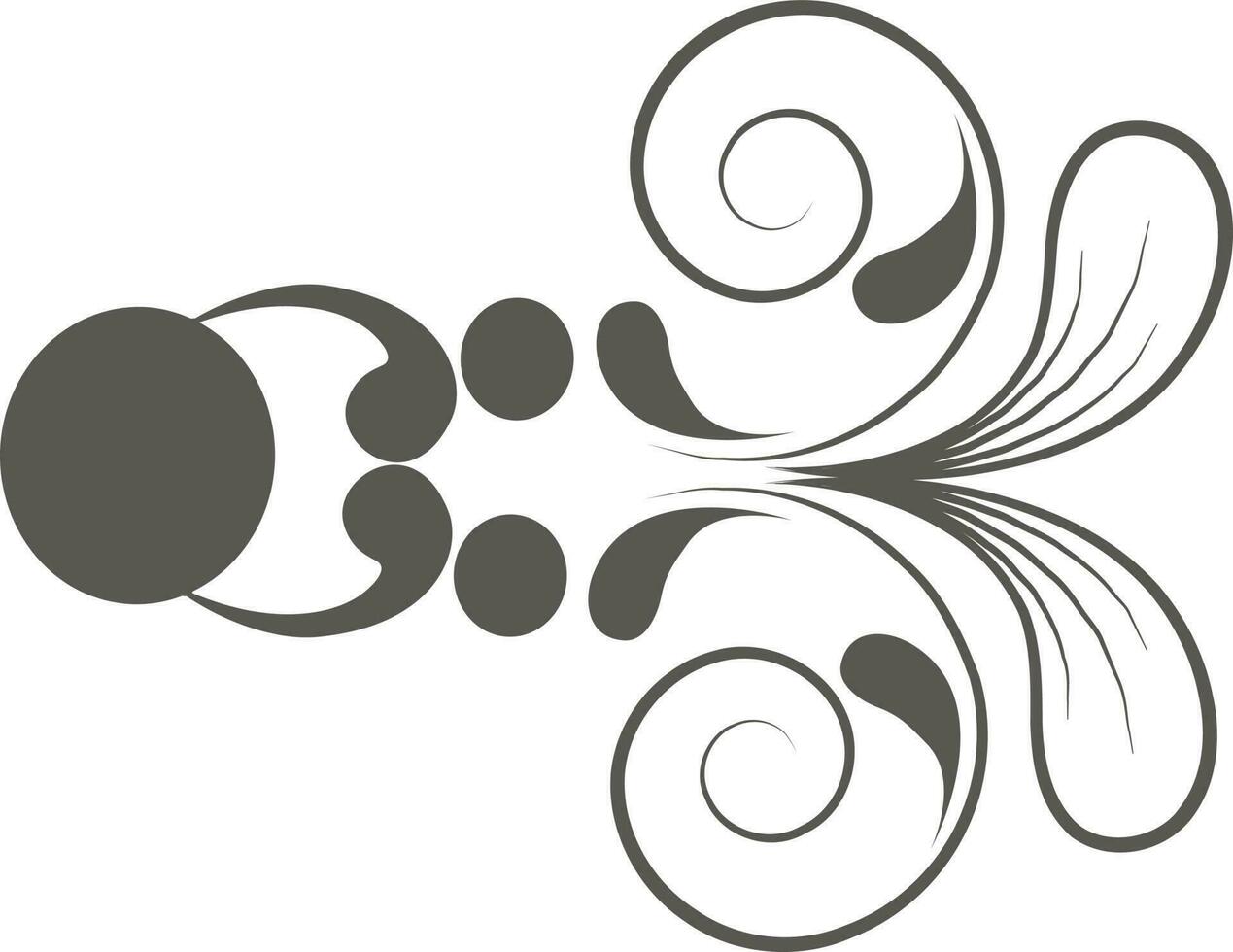 Floral design elements in gray color. vector