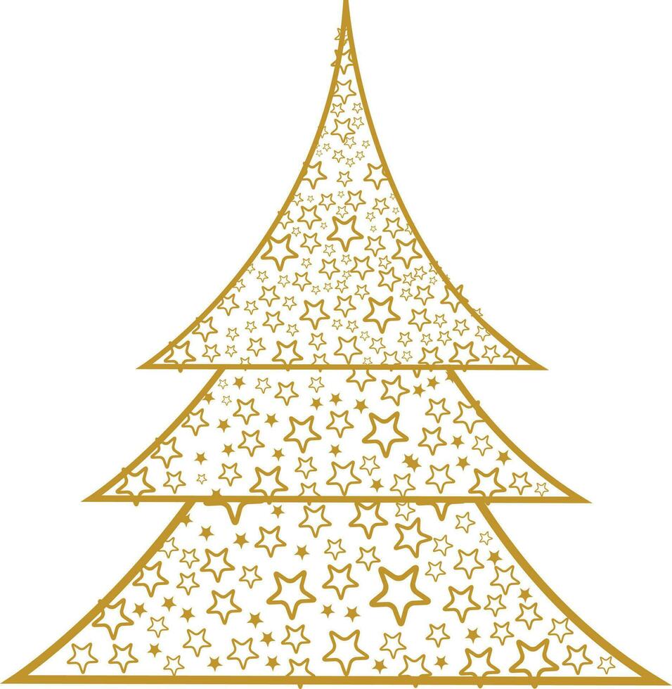 estrellas decorado Navidad árbol. vector