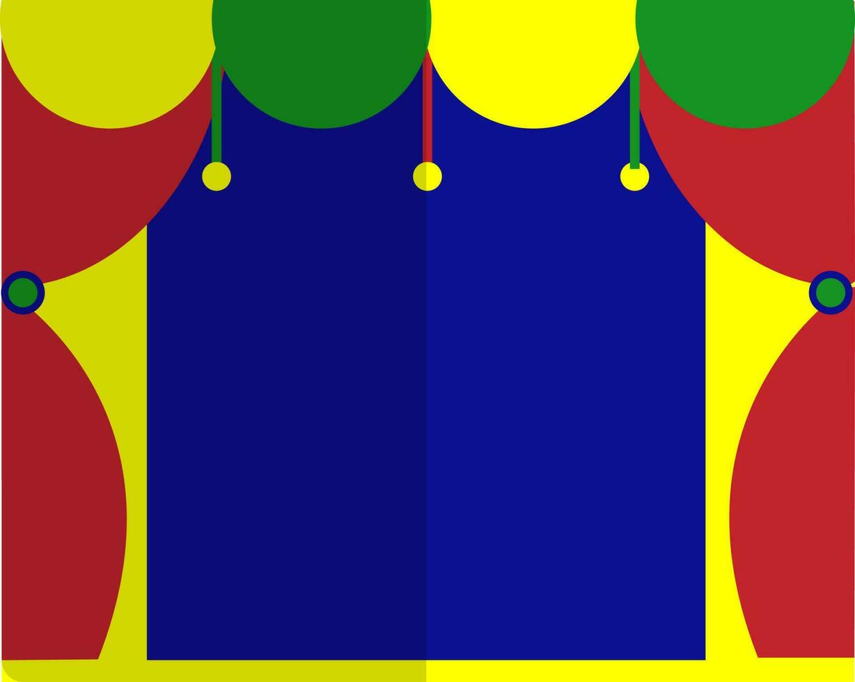 Curtains decorated cinema stage. vector