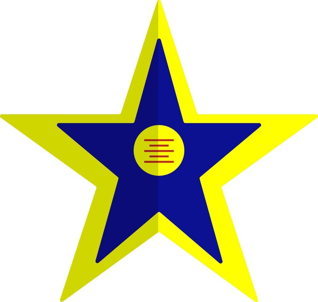 ilustración de un película estrella en azul y amarillo color. vector