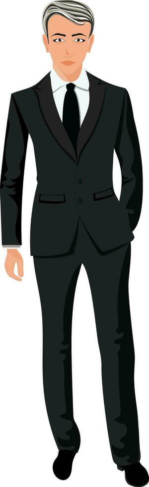 Businessman character with gray hair. vector