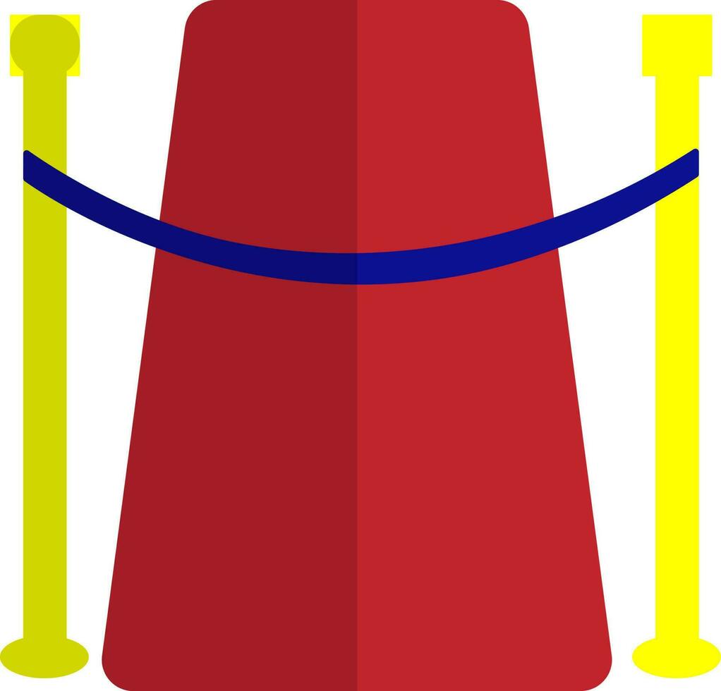rojo alfombra con amarillo y azul barrera. vector
