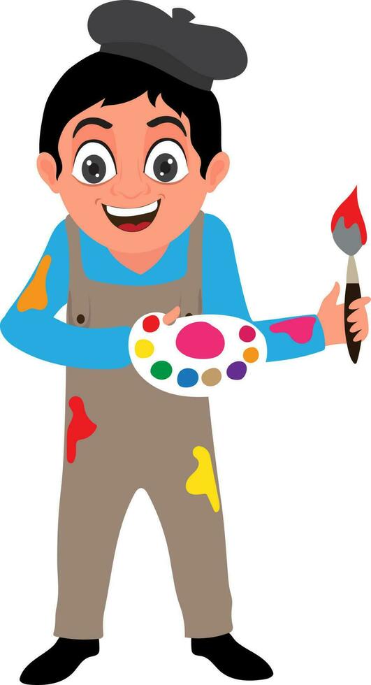 ilustración de linda artista personaje. vector